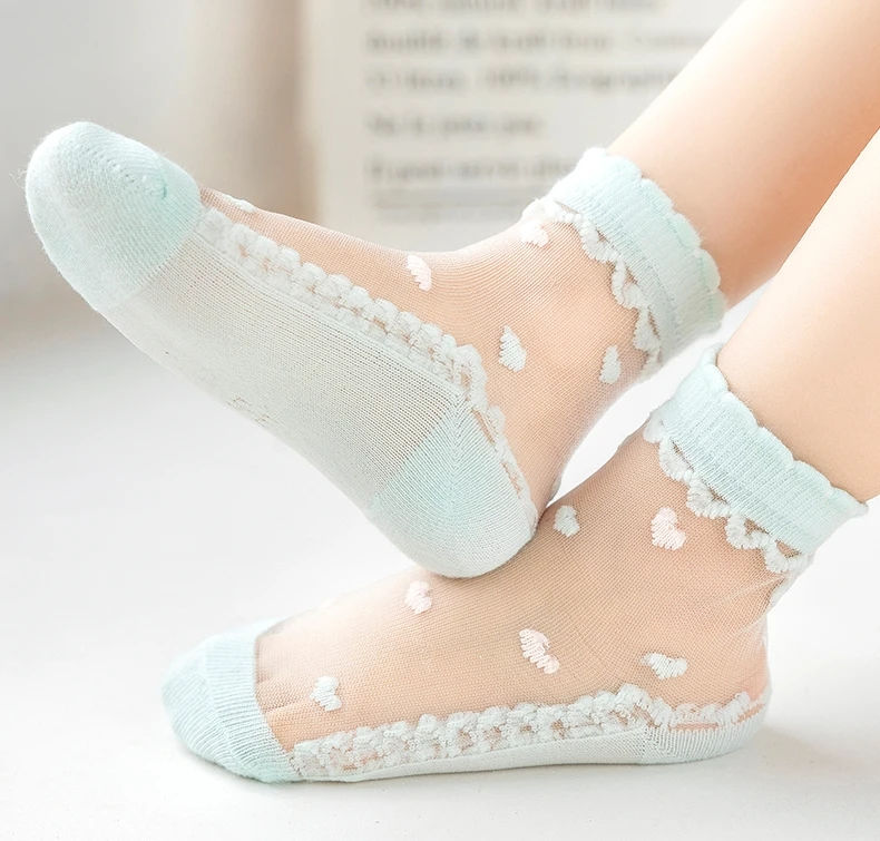 Hình thu nhỏ: Baby Girls Socks Breathable Kids Short Ankle Lace Princess Mesh Socks For 0-8