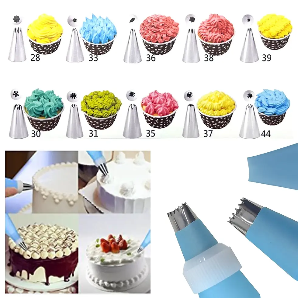 Miniatura: Cake Decorating Tools Kit Pastry Turntable Kit Piping Nozzle Piping Bag Set