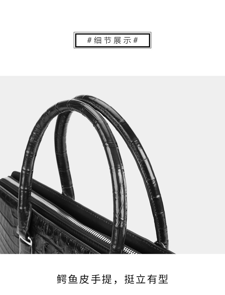 Thumbnail: Crocodile Men's bags business briefcase large capacity Combination lock handbag