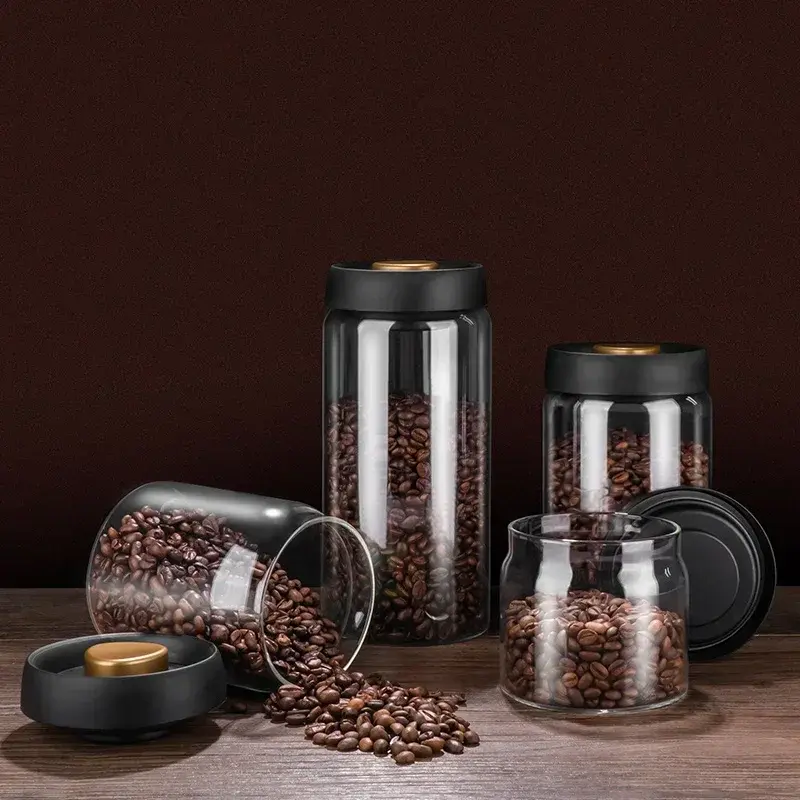 縮圖：Food Storage Coffee Beans Vacuum Sealed Tank Moisture-proof Glass Jars
