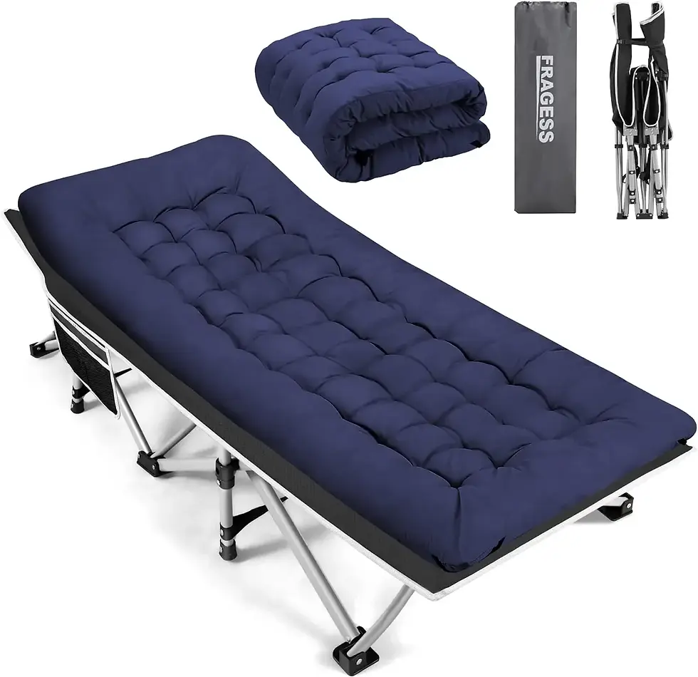 Thumbnail: Portable Camping Sleeping Cot Adult, Heavy Duty Folding Cot Max Load 600LBS