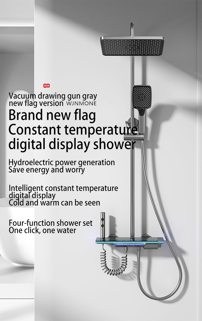 Miniaturbild: Digital Display Thermostat Shower System Rain Shower Waterfall Shower Faucet Set