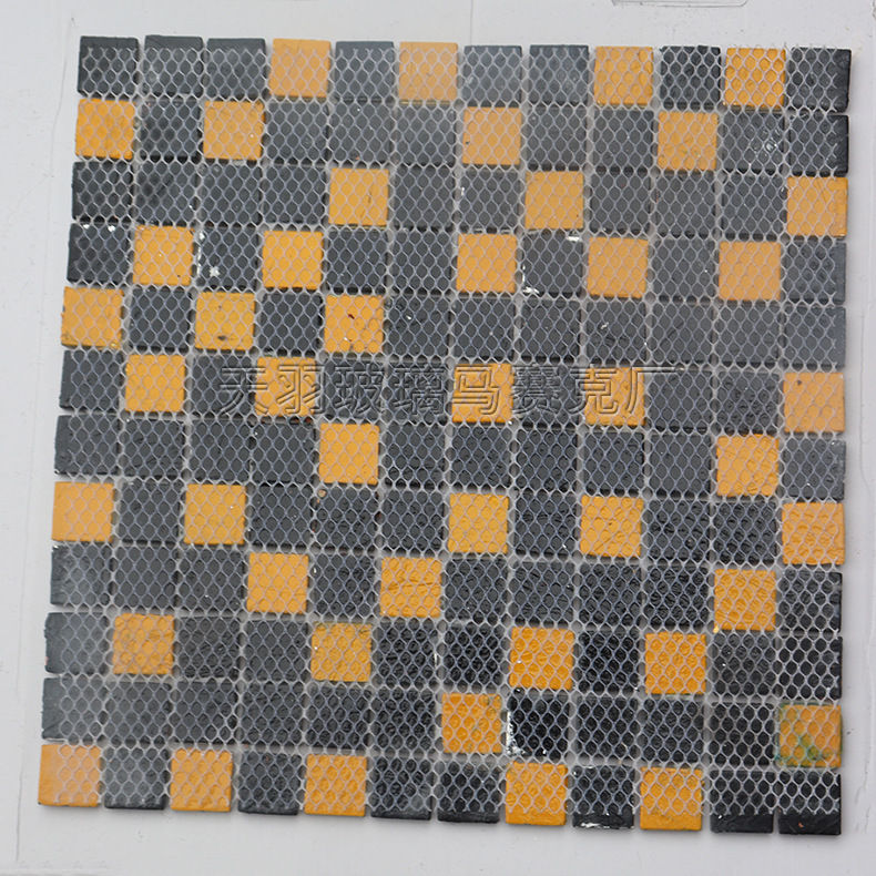 Thumbnail: 11PCS Luxury Electroplated Black Crystal Glass Mosaic Wall Tiles Fireplace Tiles