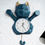 Thumbnail: Geometric Large White Wall Clock Luxury Cartoon Cat Swing Living Kids Room Clock