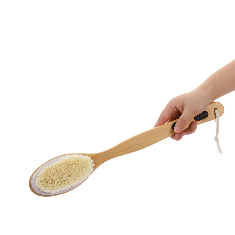 Hình thu nhỏ: Shower brush soft hard bristles, double sided long handle, back scrub exfoliator