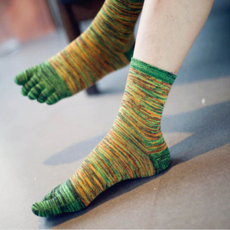 Thumbnail: Retro Five Finger Toe Socks Newest Soft Cotton Blend Casual Socks 