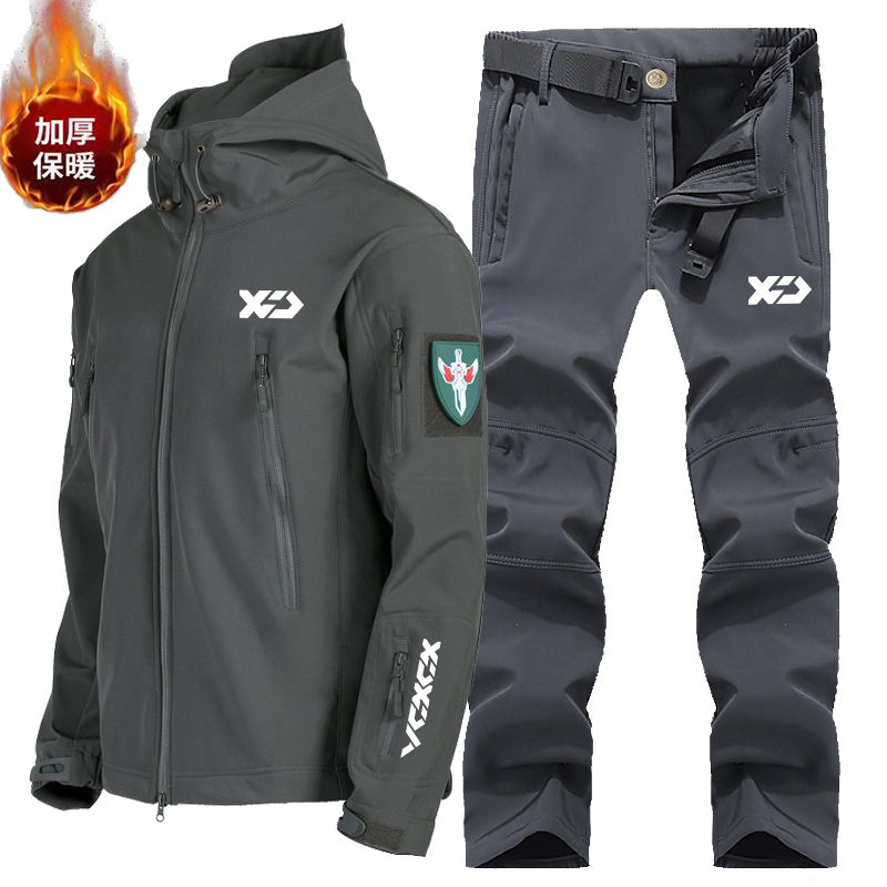 Миниатюра: Men's Winter Fleece Warm Fishing Outdoor Hooded Hiking Camping Hunting Clothes