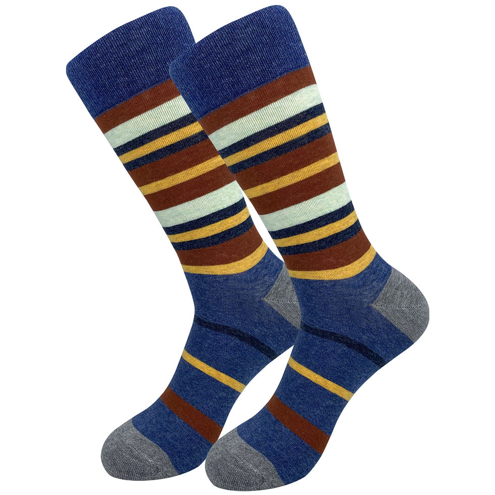 Thumbnail: 5 Pairs Mens Dress Socks stripe Plus Size, High Quality Combed Cotton 