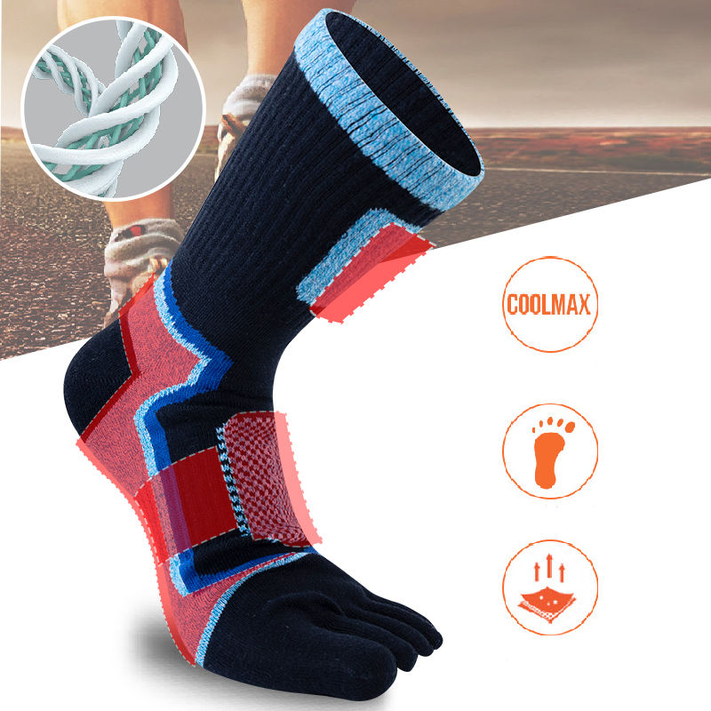 Thumbnail: 5 Pairs Toe Sport Short Socks Man Thick Mesh Endurable 5 Finger Socks