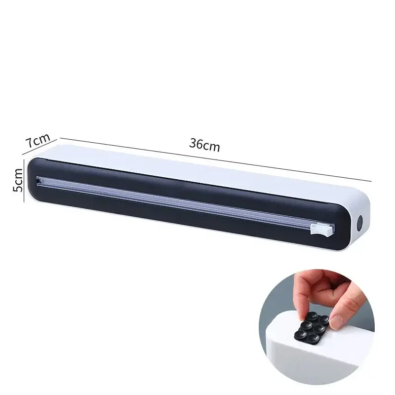 Thumbnail: 3in1 Plastic Wrap Dispenser Magnetic & Self adhesive Cling Film Dispenser
