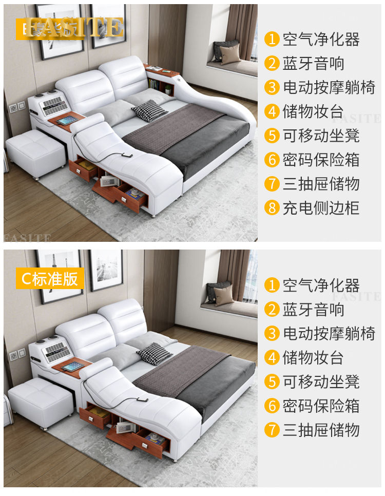 Миниатюра: Double Bed Royal Modern Twin Double Bed Headboard Luxury Furniture Bedroom