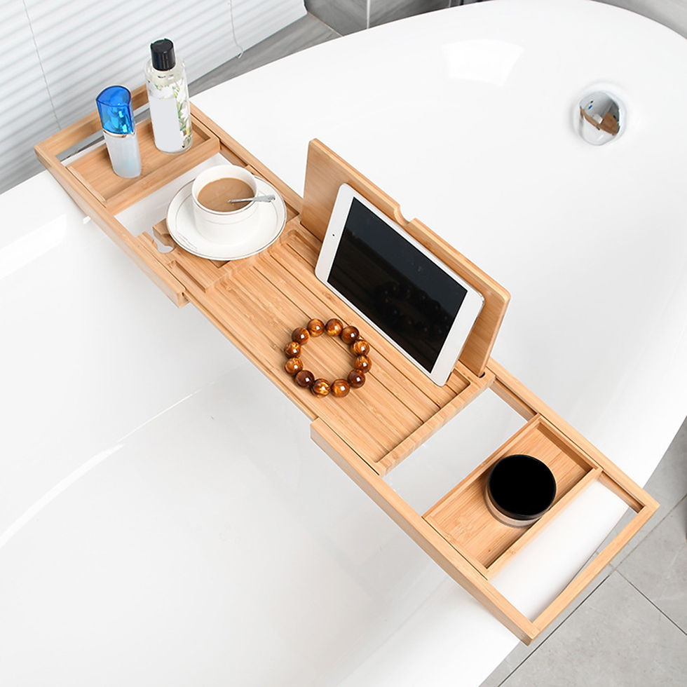 Miniature : Bathtub Rack Bridge Storage Organizer soap Expandable Bath Shelf Bathtub