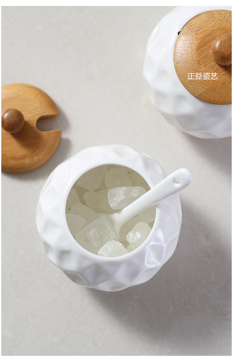 Thumbnail: Glass Seasoning Jar Set, Hollowed-out Chopstick Barrel, Bamboo Wooden Frame