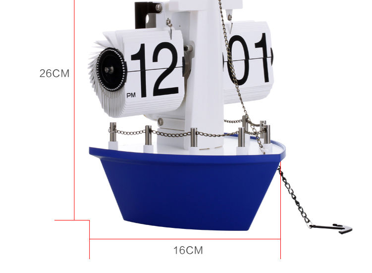 サムネイル： Retro Auto Flip Clock, Vintage Table Clock, Page Steamship, Digital Desk Watch