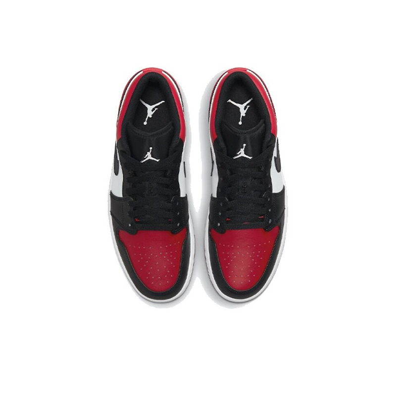 ภาพขนาดย่อ: Original Air Jordan 1 Low "Bred Toe" Men Classic Retro Basketball Street Casual