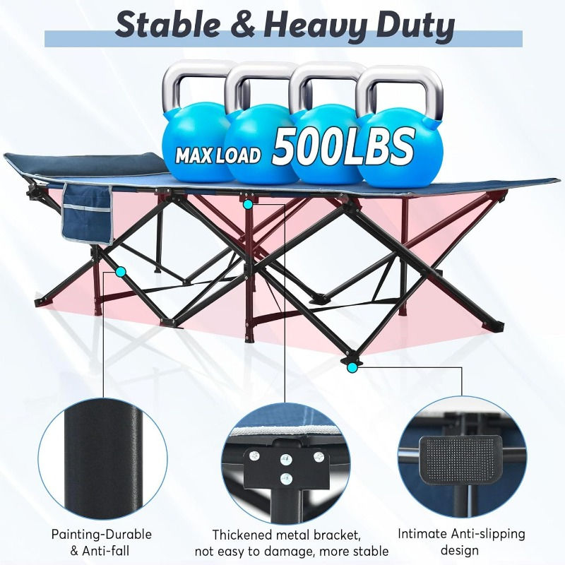 Thumbnail: XXL Folding Camping Cot for Adults Camp Cot, Oversized Sleeping Cot Mattress