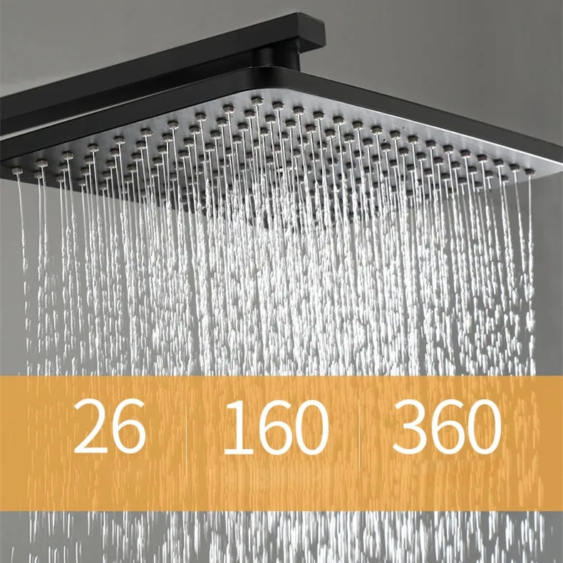 Thumbnail: Gold Shower Faucet Set Bathtub Bathroom Rainfall Shower System Wall Mount