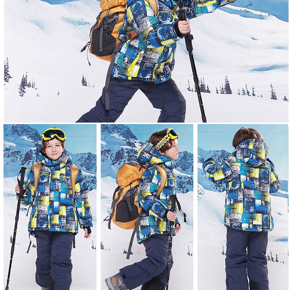 Miniatura: Kids Ski Suit Children Waterproof Snow Set Bib Pants Skiing Snowboarding Jacket