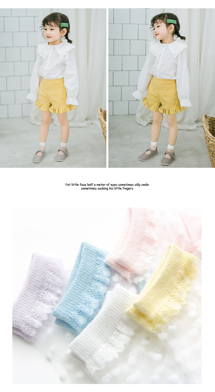 Hình thu nhỏ: Baby Girls Socks Breathable Kids Short Ankle Lace Princess Mesh Socks For 0-8