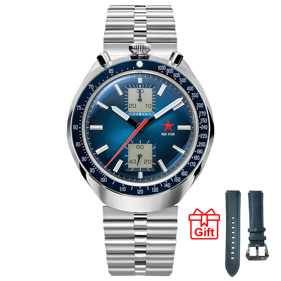 Thumbnail: RED STAR 42mm Bull Head Seagull st1901 Movement 1963 