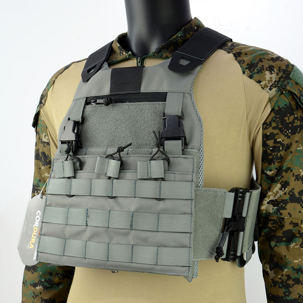 תמונה ממוזערת: Tactical Vest with M4 MOLLE Front Flap Quick Release Cummerbund Hunting 