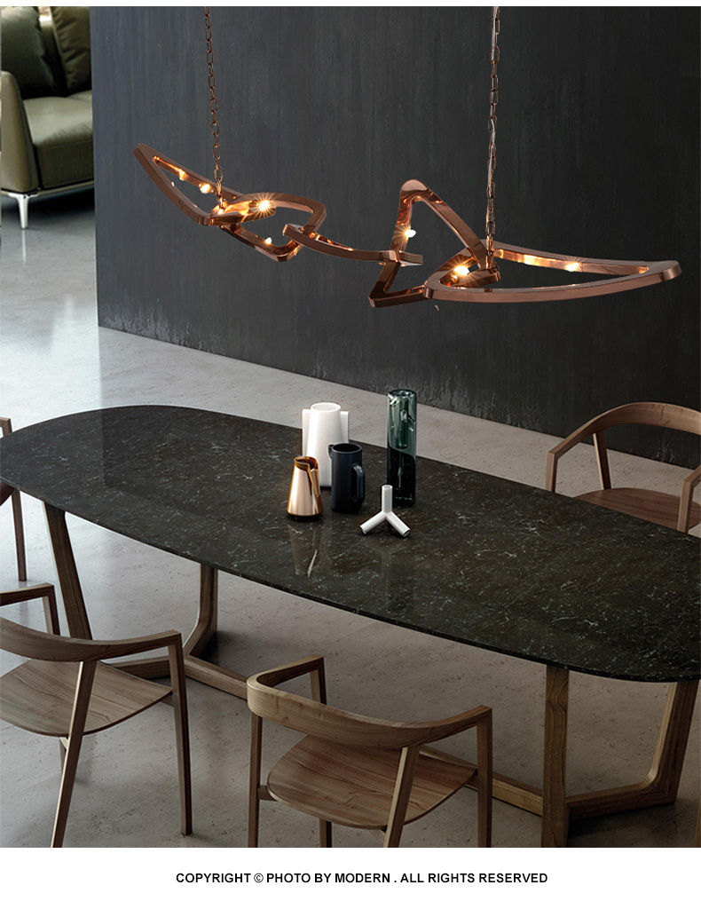 Μικρογραφία: Restaurant Chandeliers Italian Designer Bar Light Luxury Stainless Steel Lamps