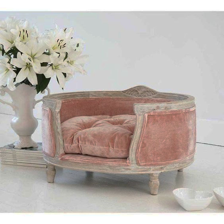 Thumbnail: Luxury Indoor Pet Furniture with Embossed Wood Pet Sofa for Large Dog and Cat