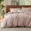 Миниатюра: Bedsure 100% Washed Cotton Duvet Cover Queen Size - Petal Pink Minimalist Cotton