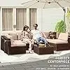 תמונה ממוזערת: Rattan Sofa Wicker Patio Conversation Set with Cover for Deck Balcony 