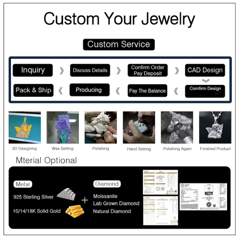 الصورة المصغرة: Custom Iced Out Initial Name Pendant 925 Silver Jewelry Certified Original 