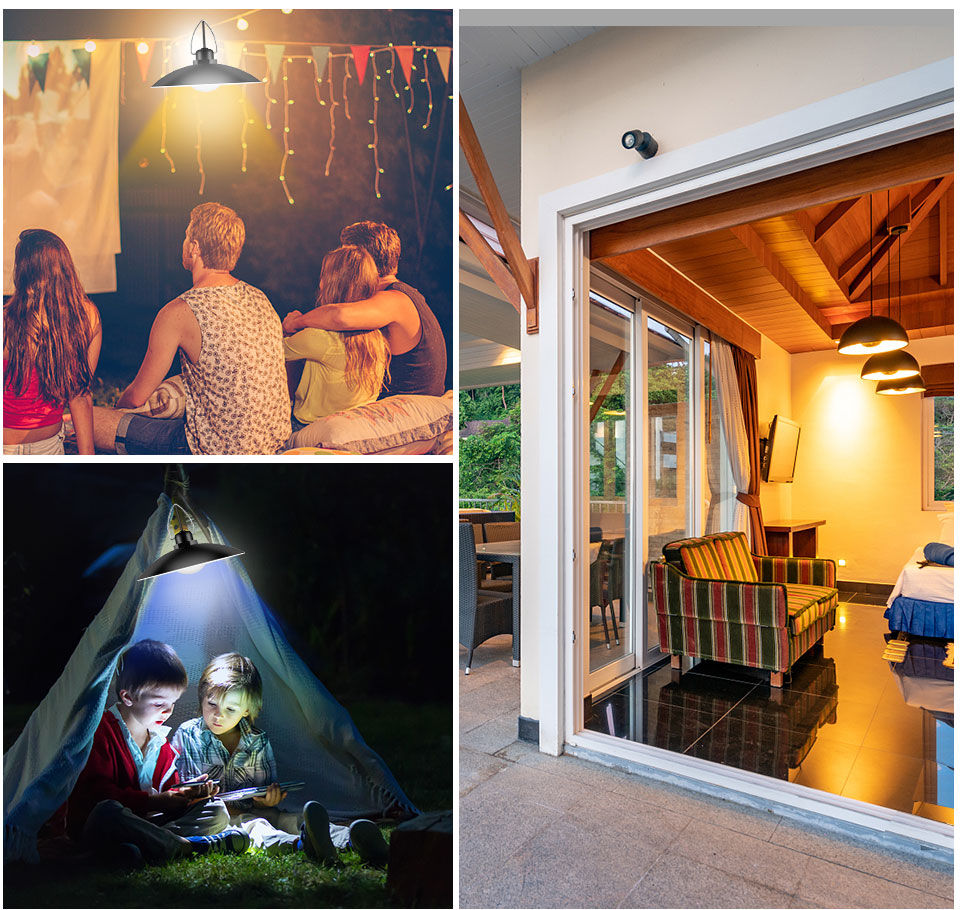 תמונה ממוזערת: LED Solar Pendant Light Indoor Outdoor Solar Hanging Solar Security Light Garage