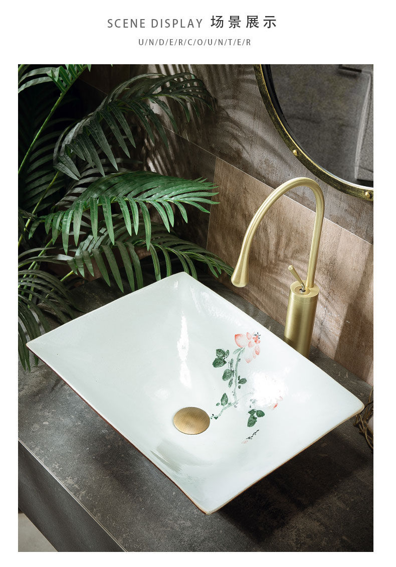 Miniature : Porcelain art countertop Ceramic Lavabo Bathroom Sink 
