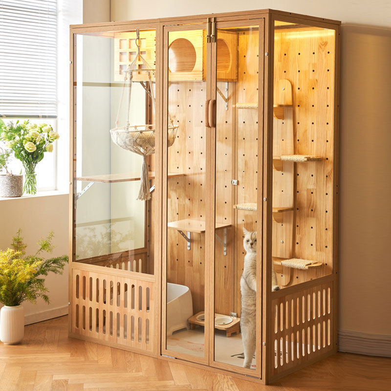 Thumbnail: Luxury Four Seasons Pet House Pine Bed Panoramic Space Villa Isolation Room 