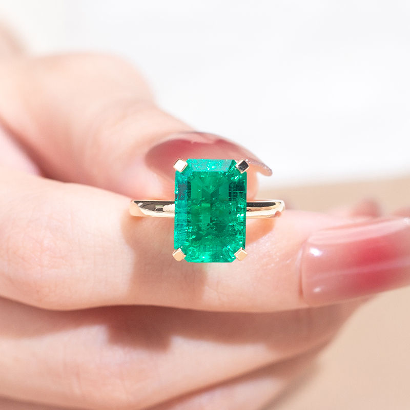 Lab Grown Emerald 9k 10k 14k 18k Rings