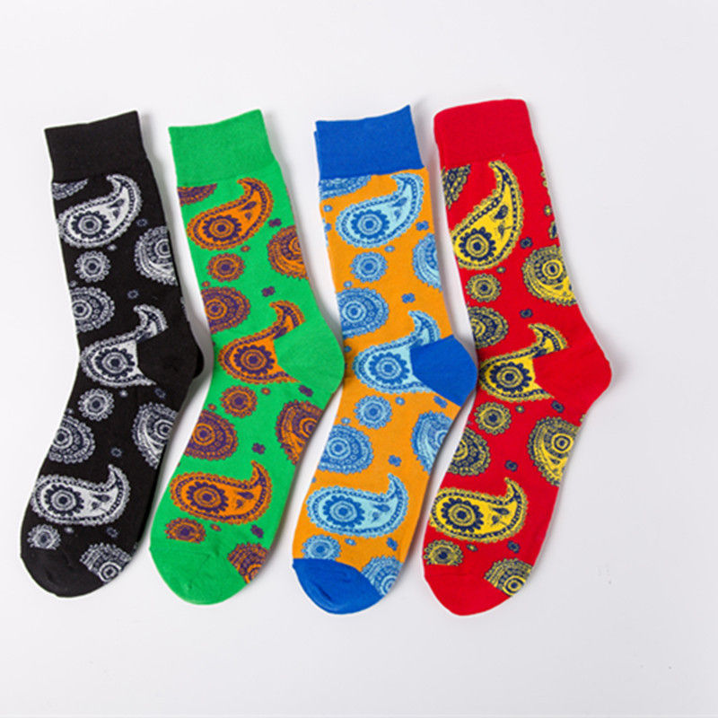 4 pairs of socks large size new colorful trendy socks color socks