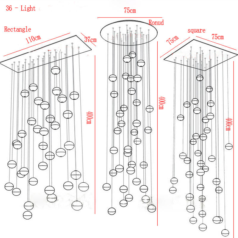 ภาพขนาดย่อ: Duplex Stair Chandeliers  LED Stair Modern Foyer Crystal Chandelier