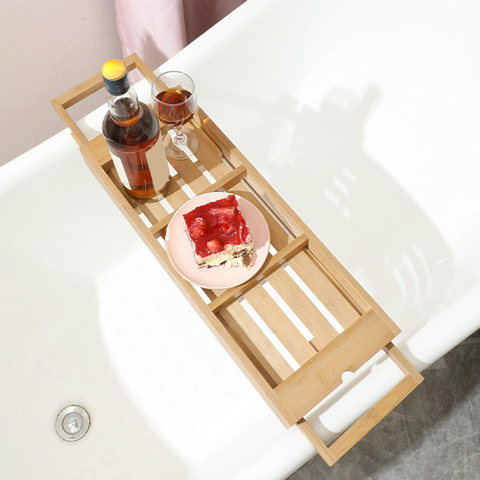 Miniature : Bathtub Rack Bridge Storage Organizer soap Expandable Bath Shelf Bathtub