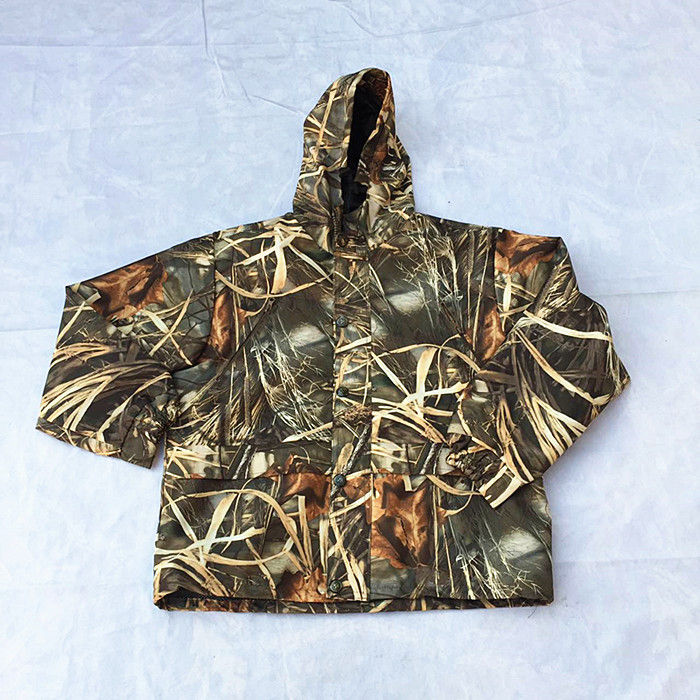 Миниатюра: Reed Aquatic Bionic Camouflage Jacket Pants Suit Hooded Hunting Fishing Clothes
