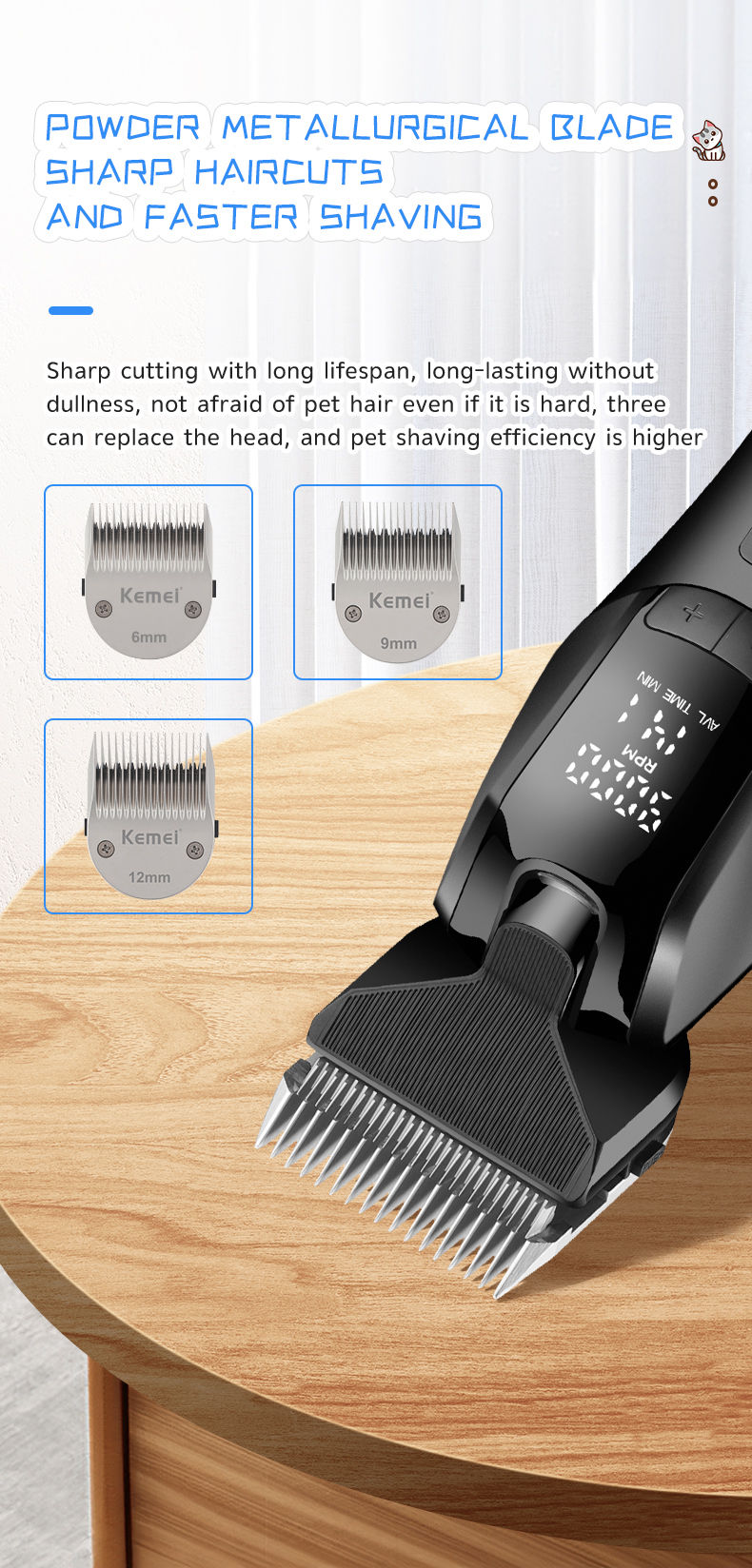 थंबनेल: Pet Dog Grooming Clipper Electric Rechargeable Cat Shaver Dogs Hair Trimmer 