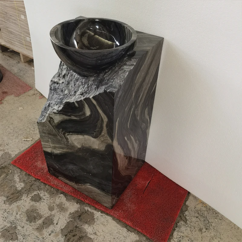 Thumbnail: Marble bathroom, balcony, floor standing hand wash basin, hotel sink