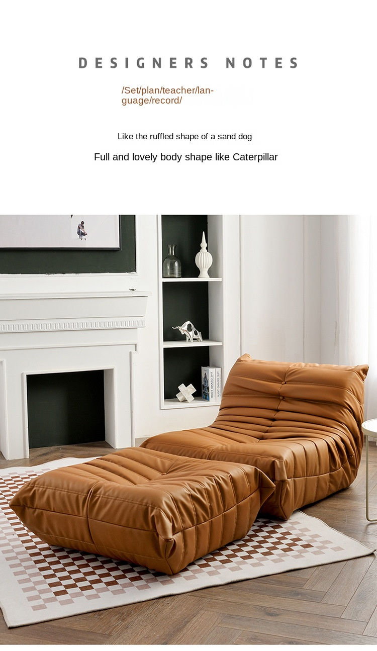 Миниатюра: Tatami Single Sofa Balcony Caterpillar Sofa Togo Lazy Sofa Creative Furniture