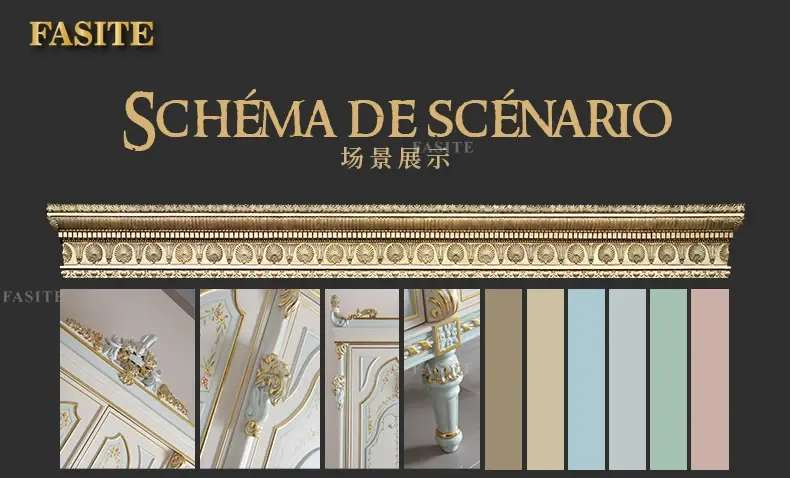 Thumbnail: Solid wood painted wardrobe European style villa bedroom, carved cabinet