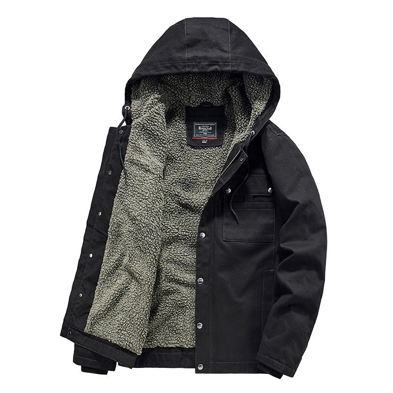 Миниатюра: Men's Cold Jackets Hunting Clothes Retro Hooded Zip-up Coat Winter Techwear