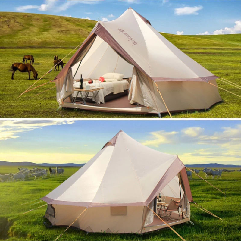 Thumbnail: Large Space Mongolia Yurt Tent Oxford Family Tent Camping Wild Survival Tent