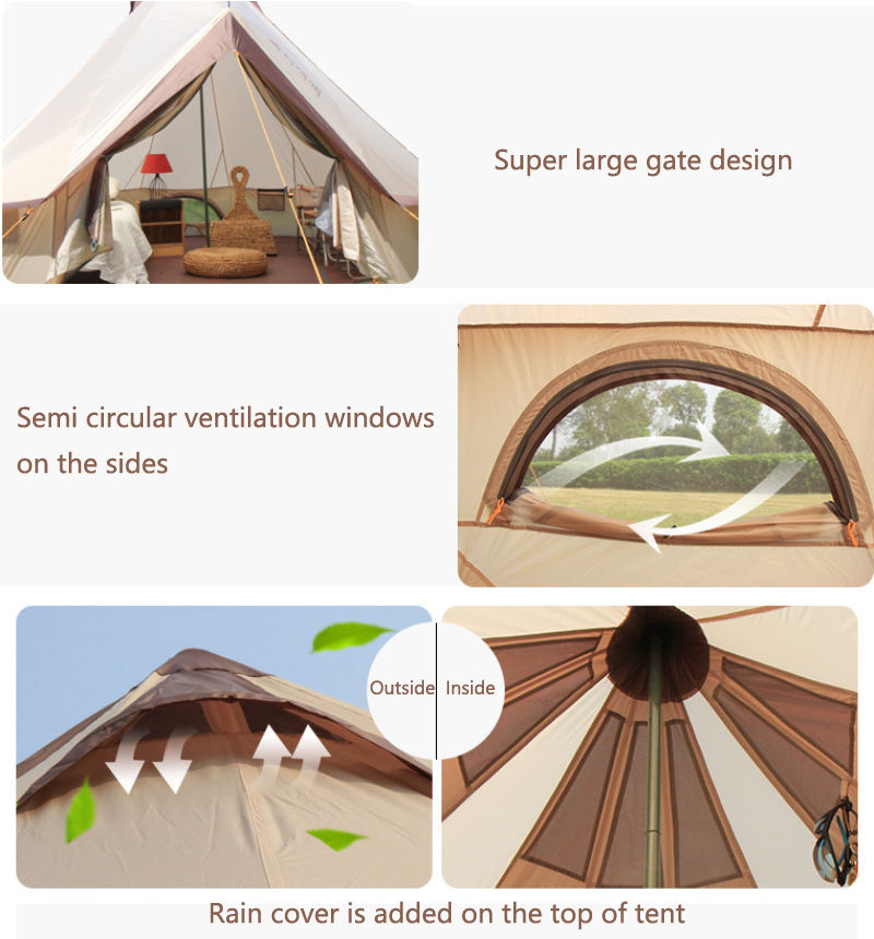 Thumbnail: Large Space Mongolia Yurt Tent Oxford Family Tent Camping Wild Survival Tent