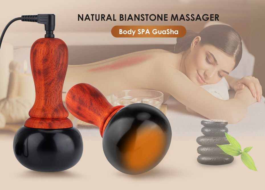 Thumbnail: Hot Stone Electric Gua Sha Massager Bian Stone Body Warm Moxibustion Device