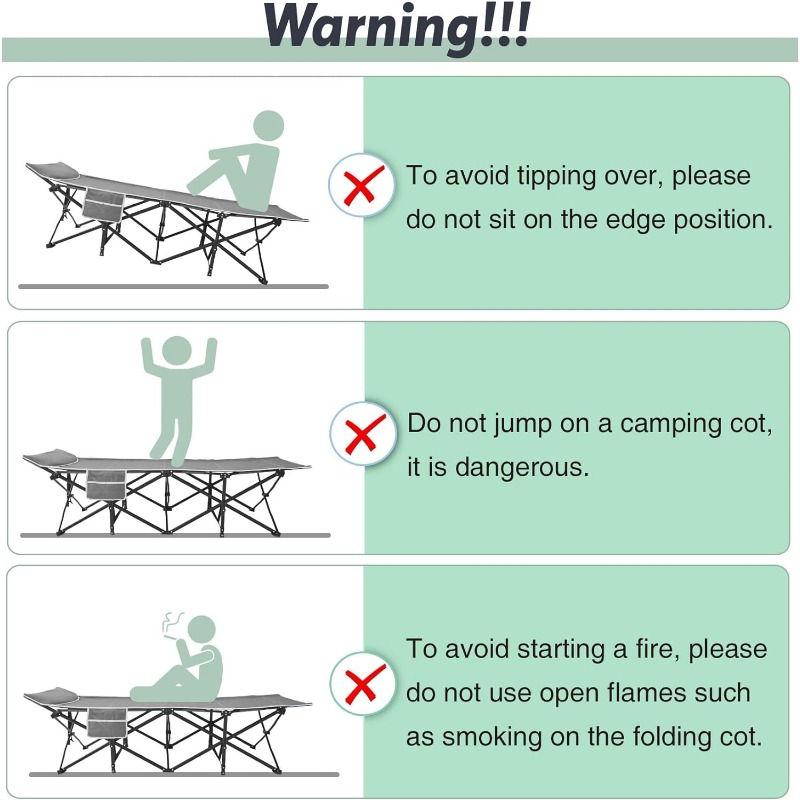 Thumbnail: XXL Folding Camping Cot for Adults Camp Cot, Oversized Sleeping Cot Mattress