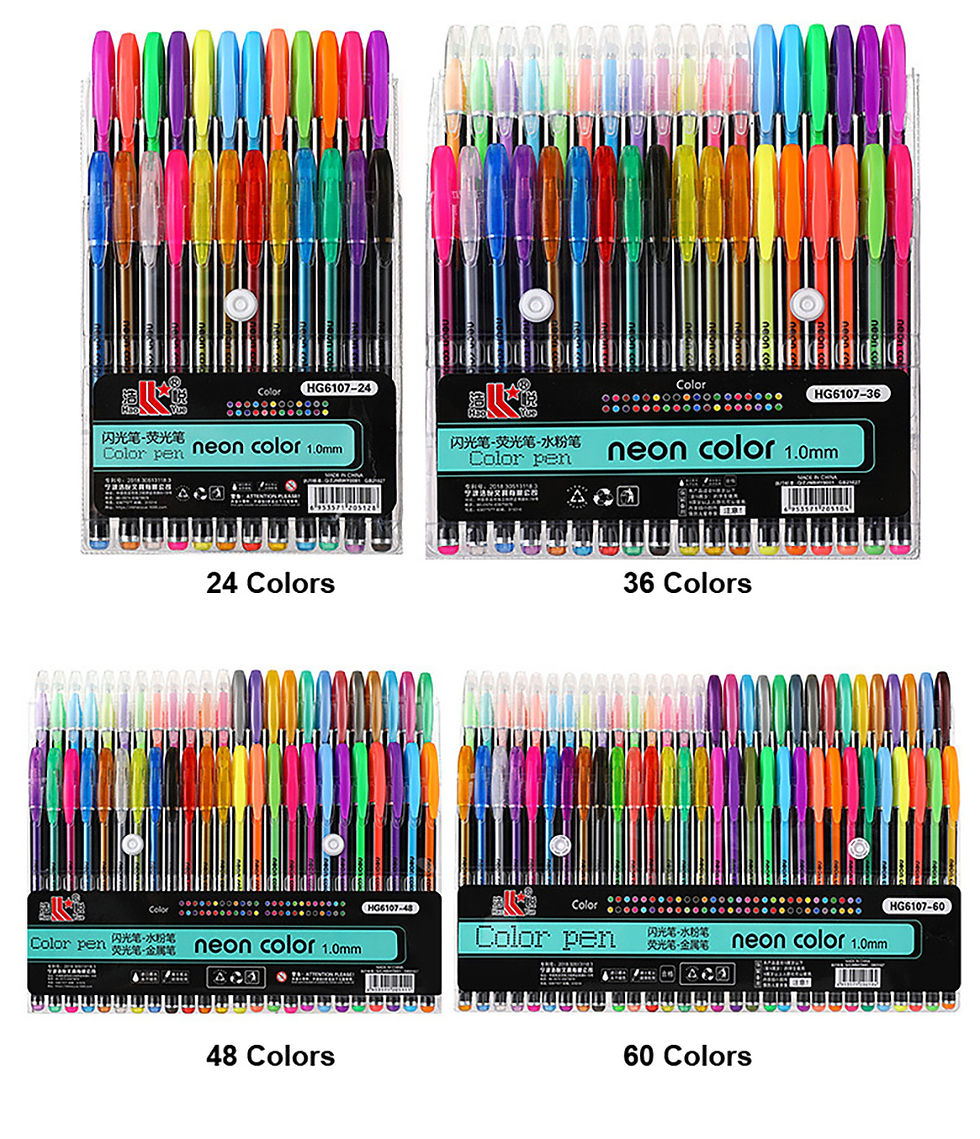 Thumbnail: 12/60 Color Set Metallic Glitter Colors Gel Pens For School Office 