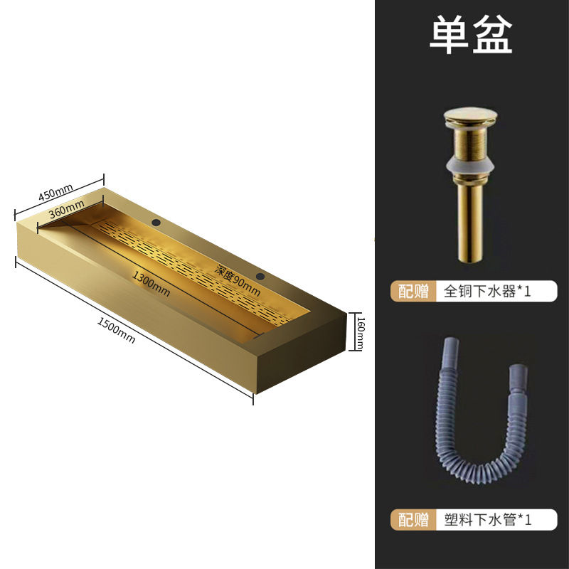 Thumbnail: Bathroom sink Gold/Black/Rose gold/Gun Modern washbowl Golden Lavabo wall mount