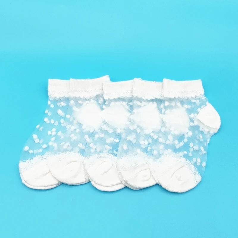 Hình thu nhỏ: Baby Girls Socks Breathable Kids Short Ankle Lace Princess Mesh Socks For 0-8